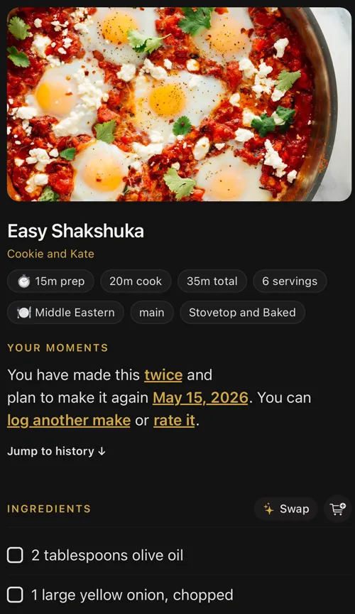 Easy Shakshuka — saved recipe